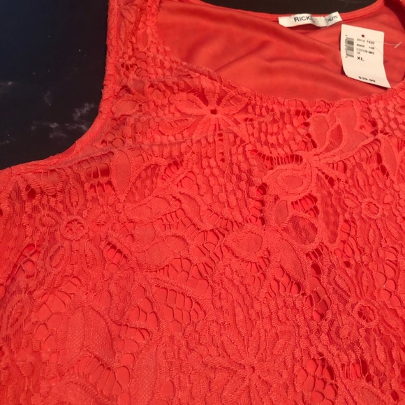 Ricki’s Coral Lace Overlay Tank Top US XL - Picture 3 of 4